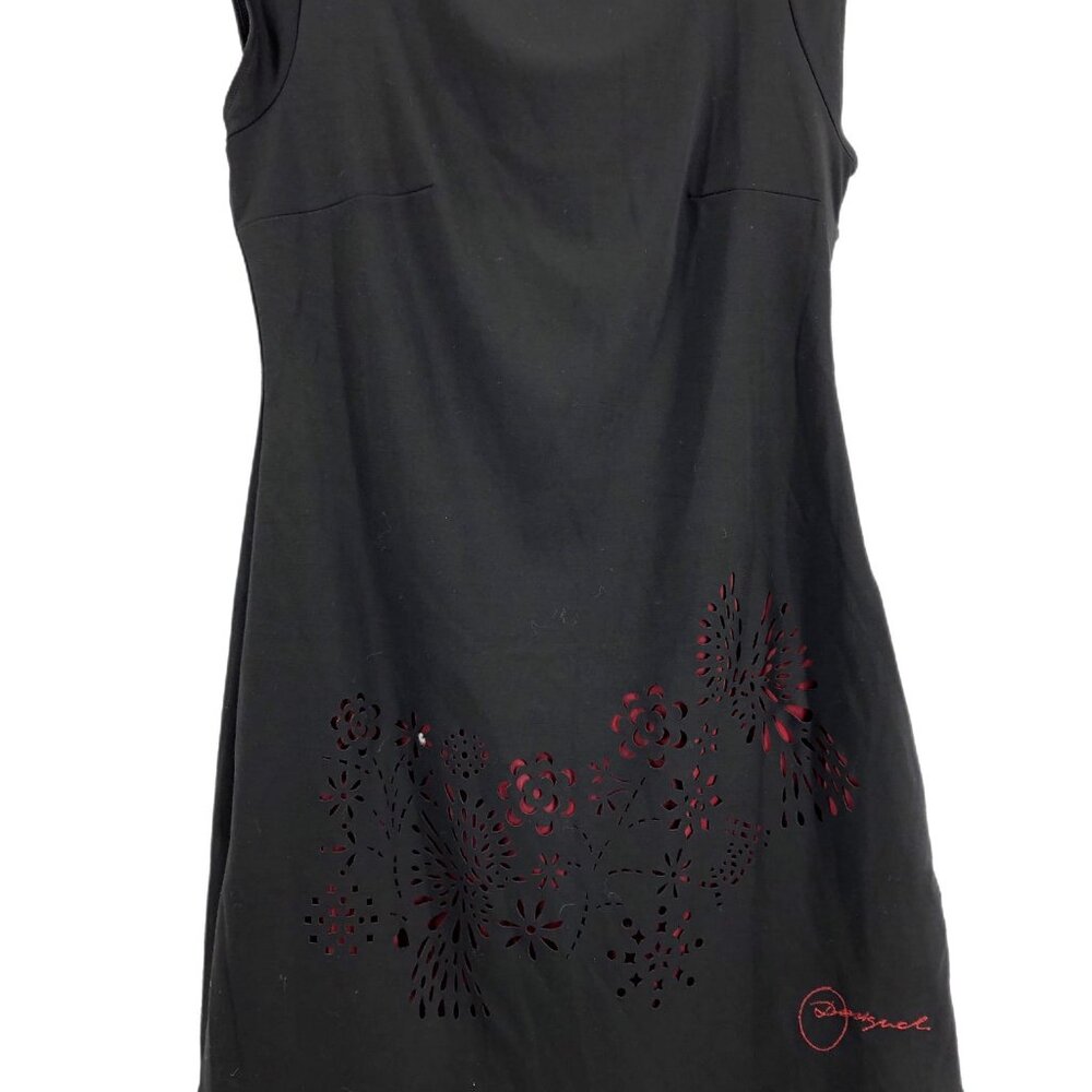 Desigual Black Short Sleeve Mini Dress | Size XL